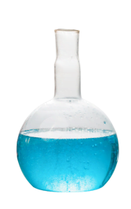 chemistry flask blue