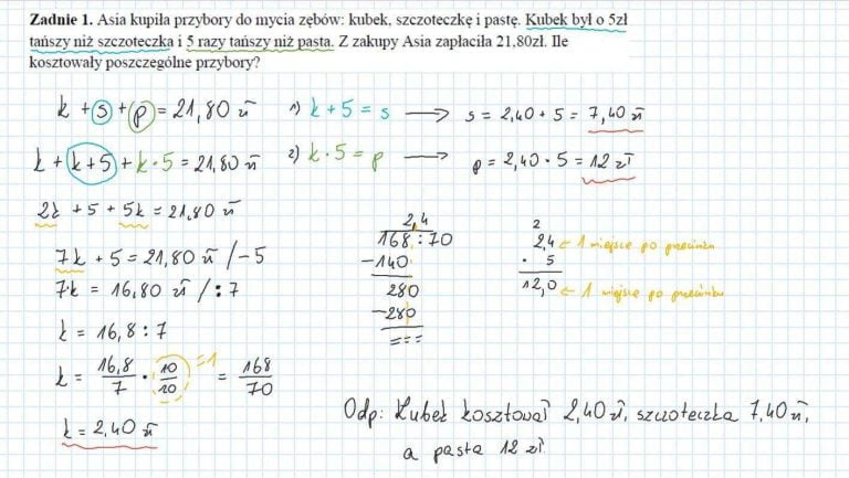 Korepetycje z matematyki online - przykładowa notatka